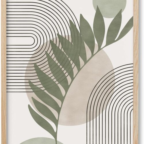 Sage Green Leaf Botanical Framed Wall Art