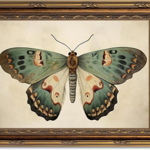 Vintage Butterfly Gold Framed Wall Art